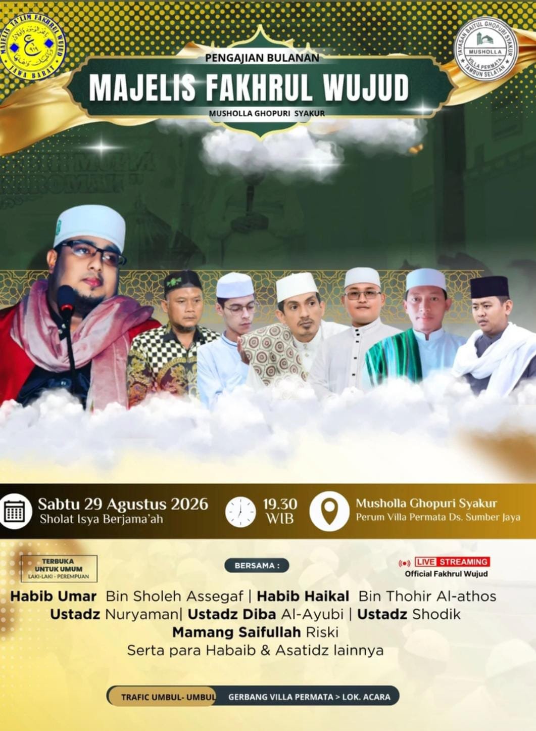 Pengajian Bulanan Majelis Fakhrul Wujud, Habib Umar Bin Sholeh Assegaf dkk. – Desa…
