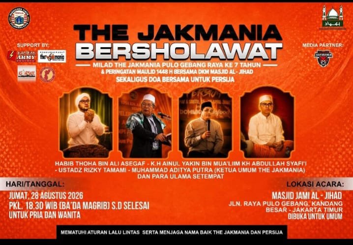 The Jakmania Bersholawat Milad The Jakmania Pulo Gebang Raya ke-7 Tahun & Peringatan…