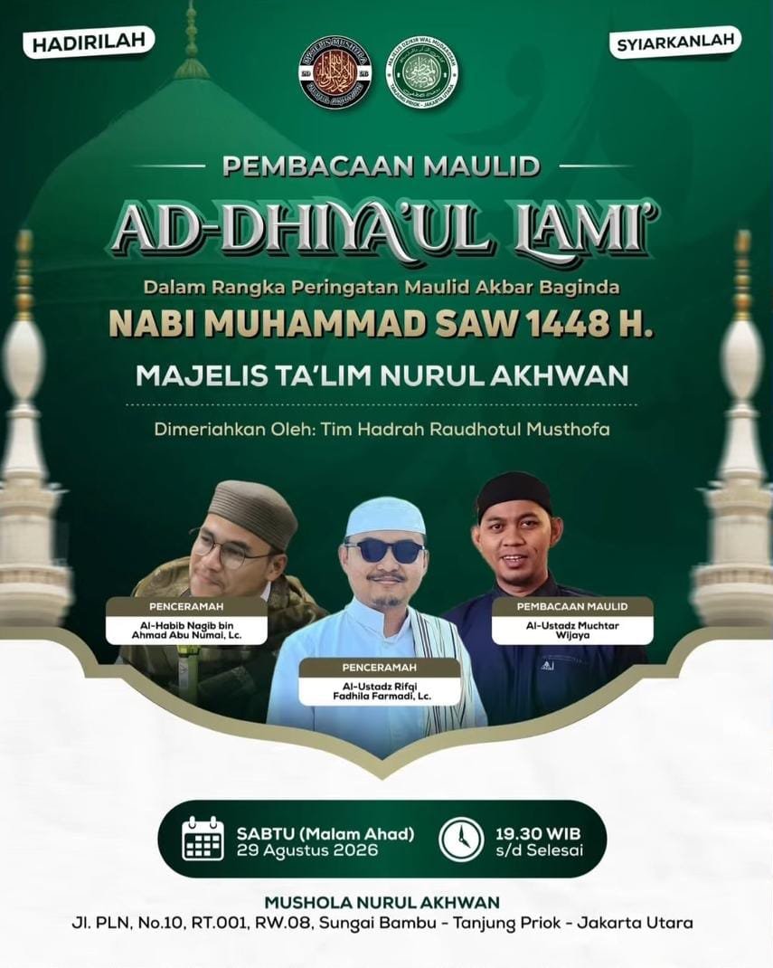Pembacaan Maulid Ad-Dhiyaul Lami Dalam Rangka Peringatan Maulid Akbar Baginda Nabi…