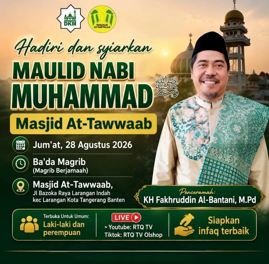 Maulid Nabi SAW, KH Fakhruddin Al-Bantani dkk. – Kota Tangerang (28-08-2026)