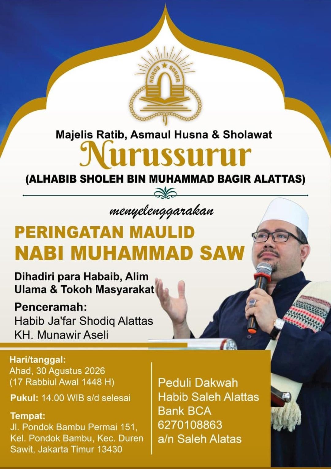 Maulid Nabi SAW oleh Majelis Ratib, Asmaul Husna & Sholawat Nurussurur, Habib Jafar…