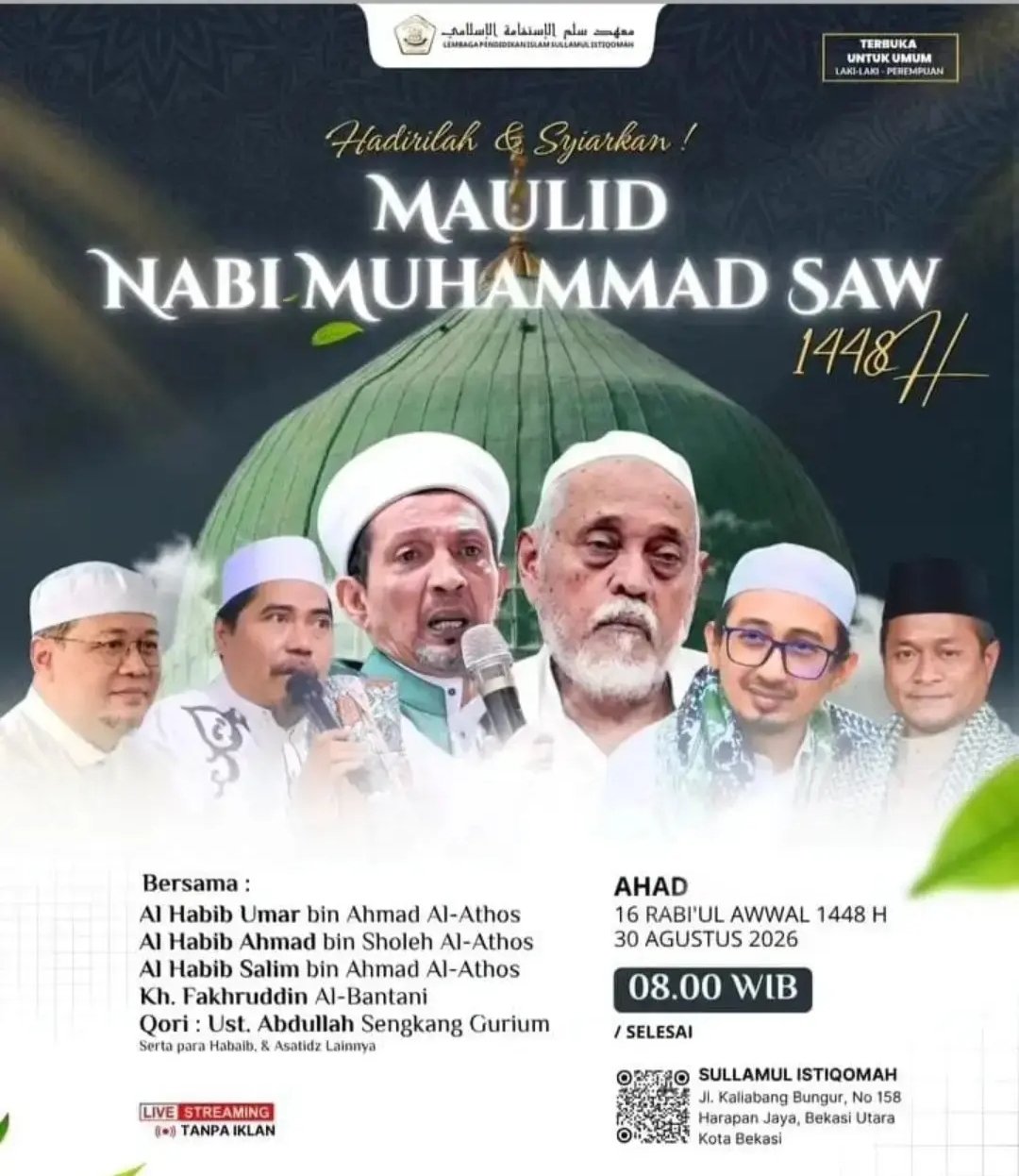 Maulid Nabi SAW 1448 H, Al Habib Umar bin Ahmad Al-Athos dkk. – Kota Bekasi (30-08-2026)
