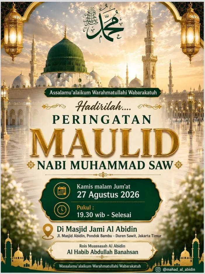 Maulid Nabi SAW, Al Habib Abdullah Banahsan – Duren Sawit, Jakarta Timur (27-08-2026)