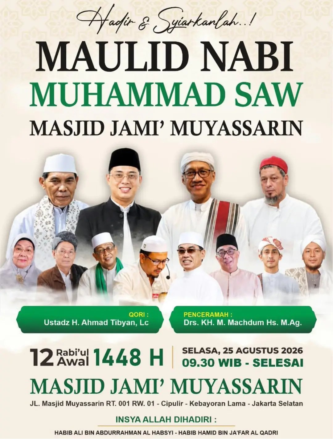 Maulid Nabi SAW, Drs. KH. M. Machdum Hs. M.Ag. – Kebayoran Lama, Jakarta Selatan…