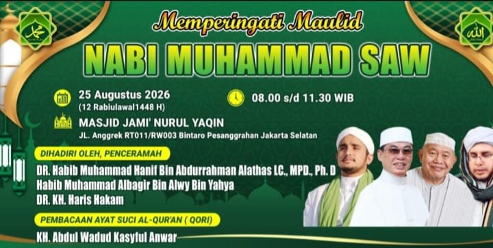 Memperingati Maulid Nabi SAW, DR. Habib Muhammad Hanif Bin Abdurrahman Alathas LC….