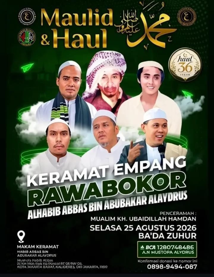 Maulid & Haul ke-36 Alhabib Abbas bin Abubakar Alaydrus, Mualim KH. Ubaidillah Hamdan…