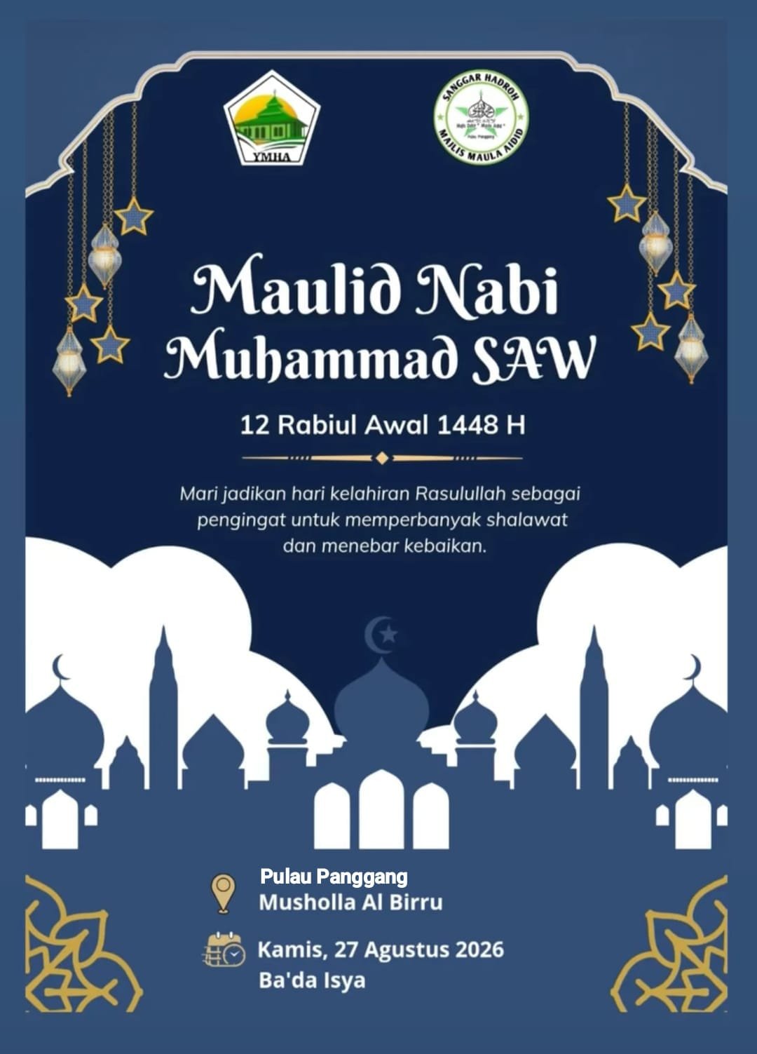 Maulid Nabi SAW – YMHA (Yayasan Majelis Hadroh Al Aidid) – Pulau Panggang (27-08-2026)