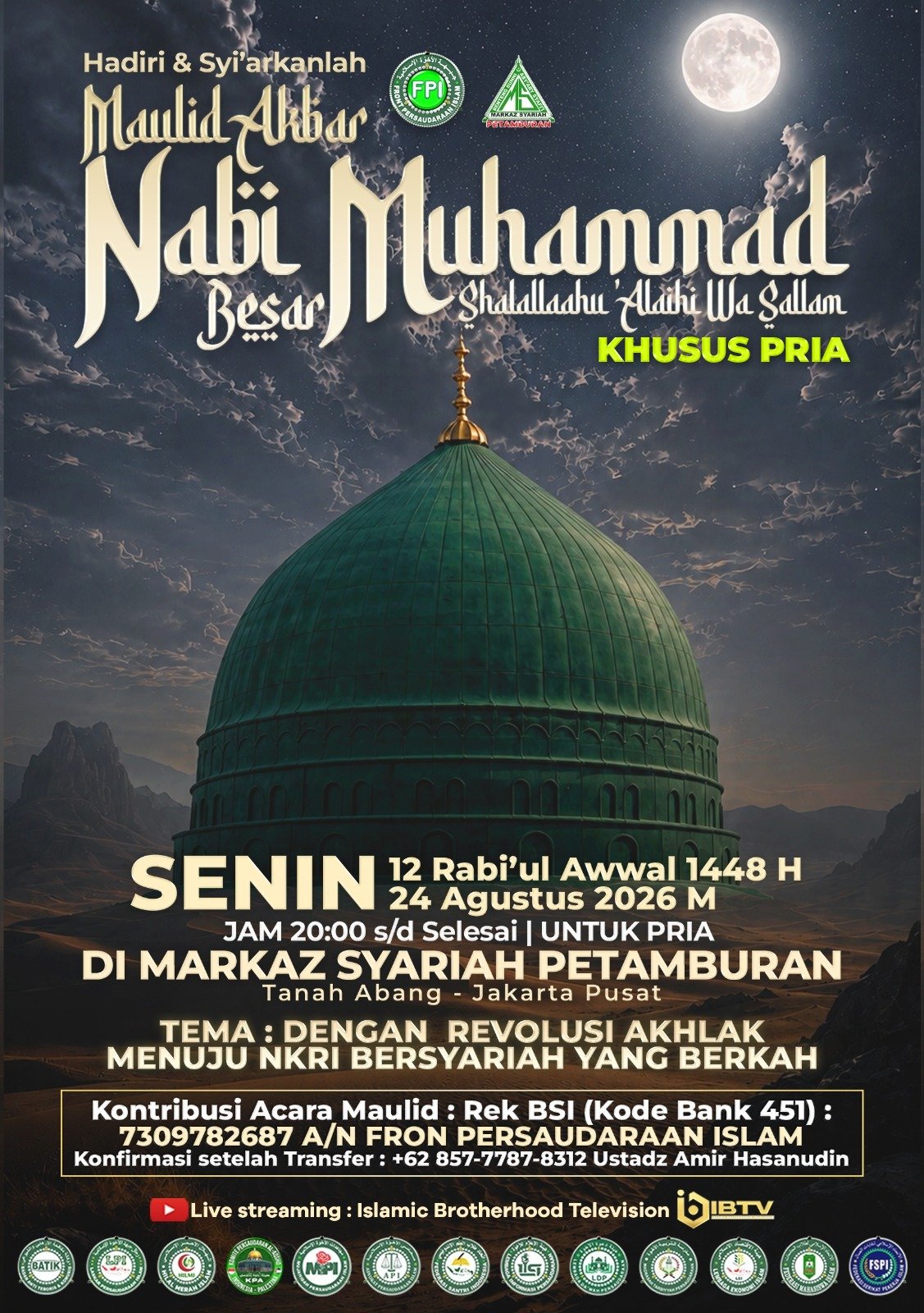 Maulid Akbar Nabi Muhammad SAW Penuh Berkah di Petamburan