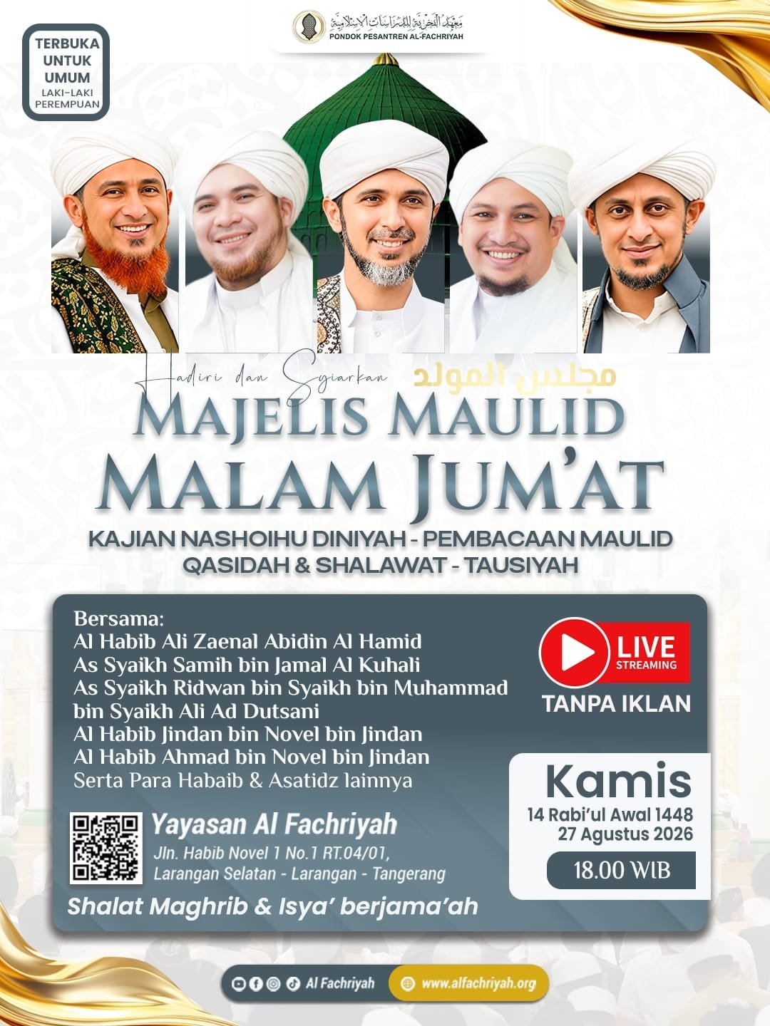Majelis Maulid Malam Jumat, Al Habib Ali Zaenal Abidin Al Hamid dkk. – Tangerang…