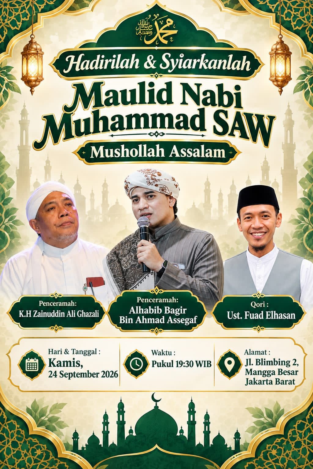 Maulid Nabi SAW, K.H Zainuddin Ali Ghazali dkk. – Mangga Besar, Jakarta Barat (24-09-2026)