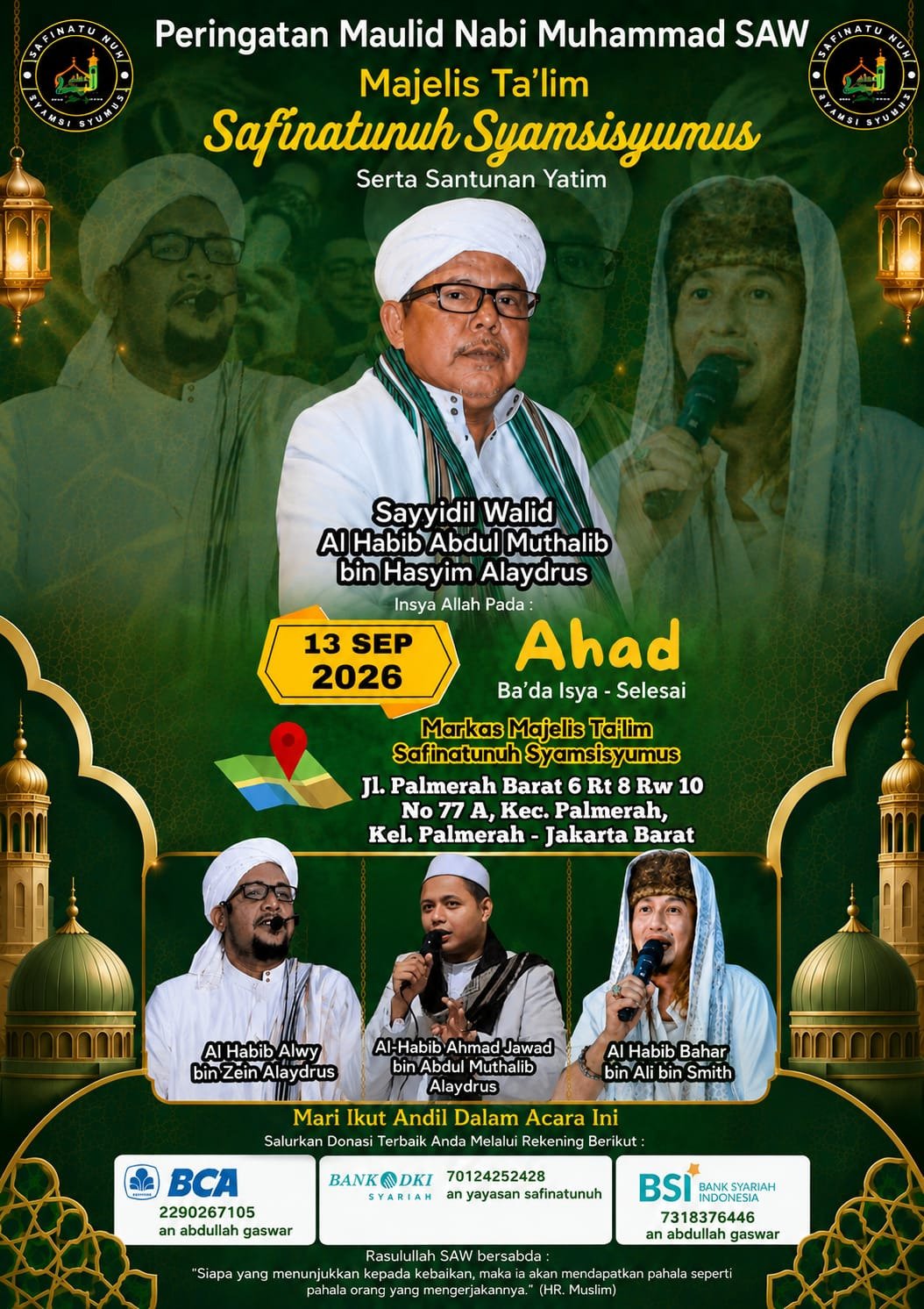 Maulid Nabi SAW & Santunan Yatim Majelis Talim Safinatunuh Syamsisyumus, Sayyidil…
