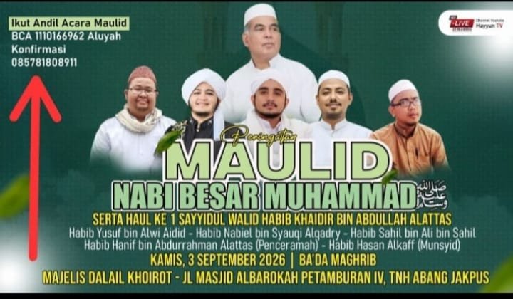 Maulid Nabi SAW Besar Muhammad SAW Serta Haul Ke-1 Sayyidul Walid Habib Khaidir bin…