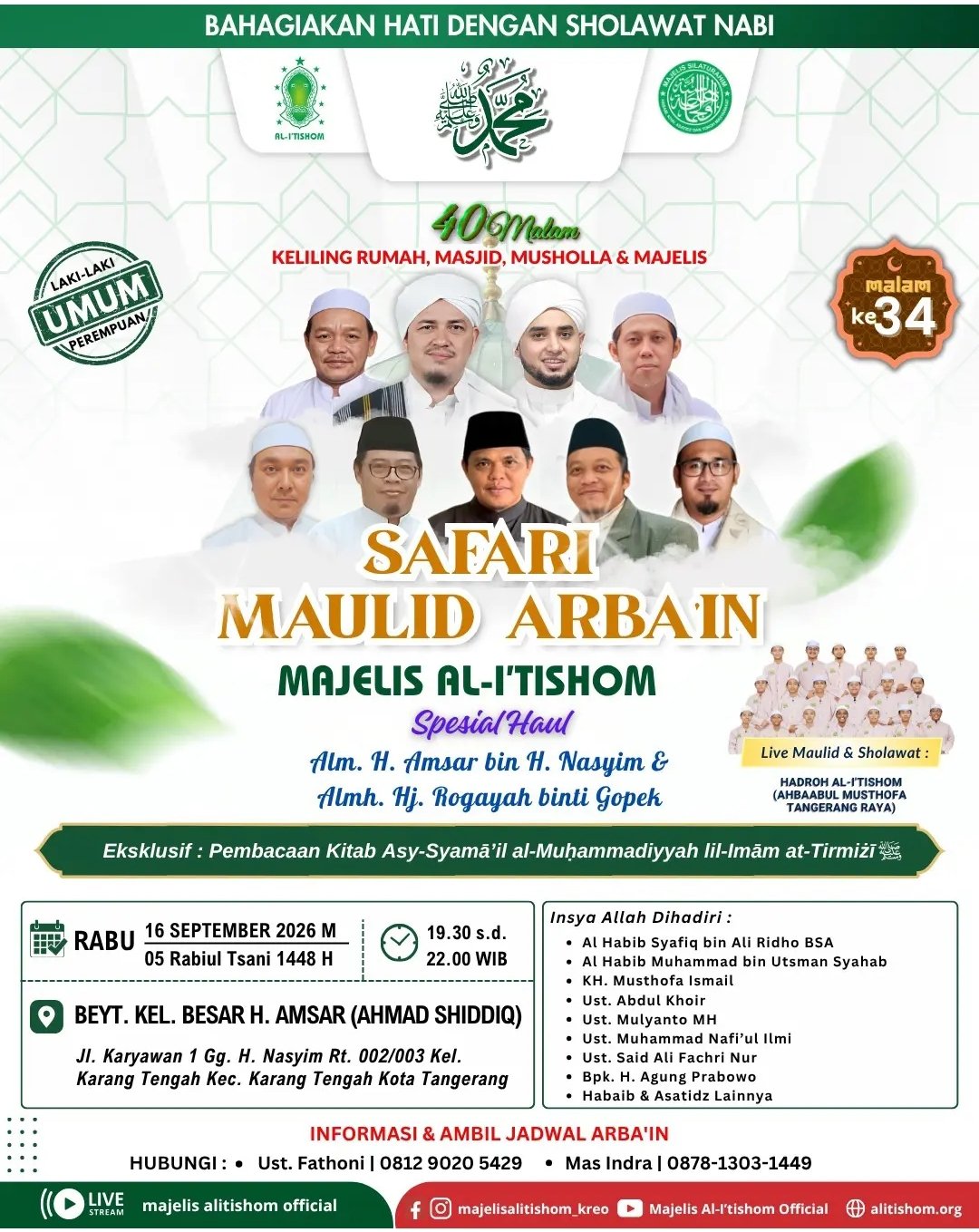 Safari Maulid Arbain Majelis Al-Itishom Spesial Haul Alm. H. Amsar bin H. Nasyim &…