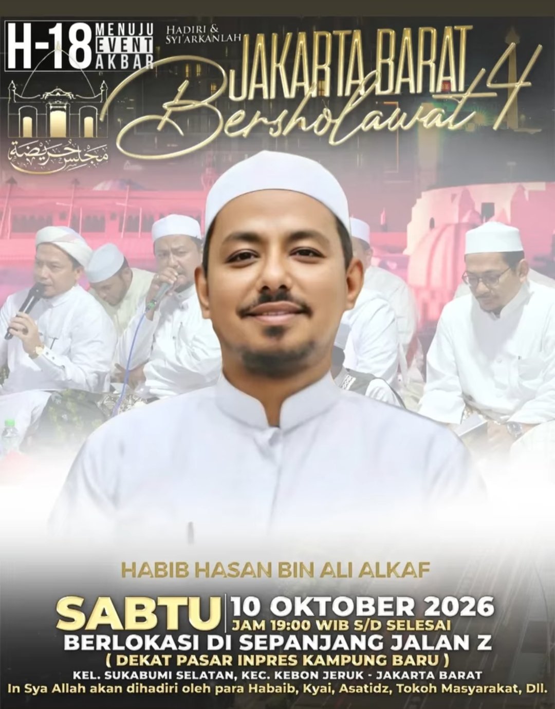 Jakarta Barat Bersholawat 4, Habib Hasan bin Ali Alkaf – Kec. Kebon Jeruk, Jakarta…