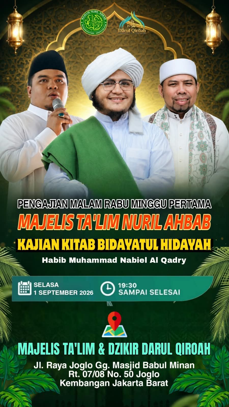 Pengajian Malam Rabu Minggu Pertama Majelis Talim Nuril Ahbab, Habib Muhammad Nabiel…