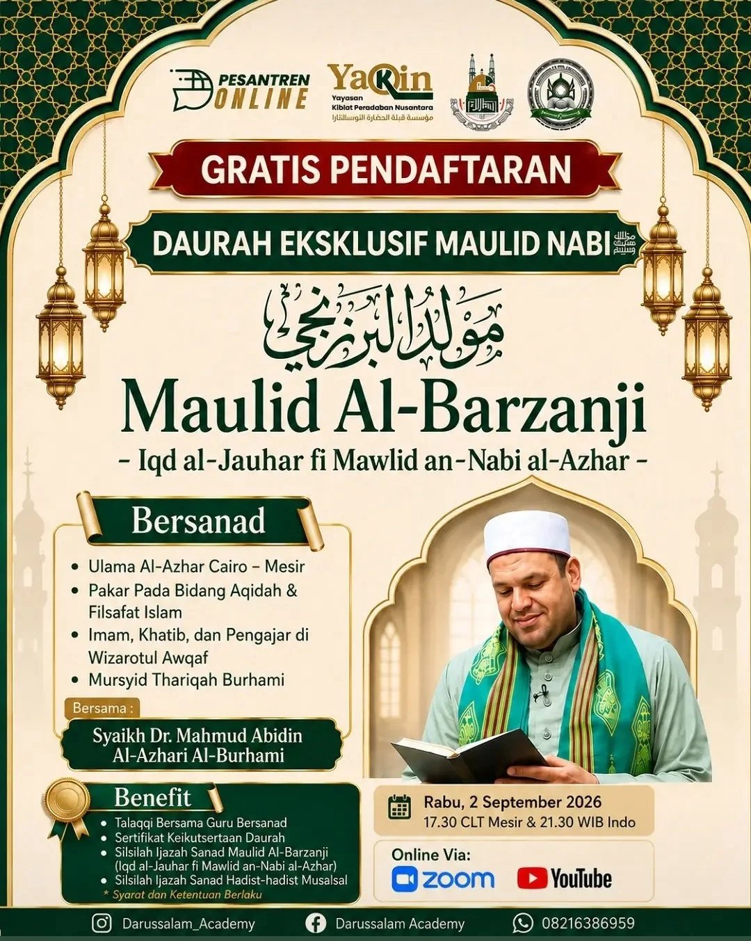 Daurah Eksklusif Maulid Nabi SAW Maulid Al-Barzanji (Iqd al-Jauhar fi Mawlid an-Nabi…