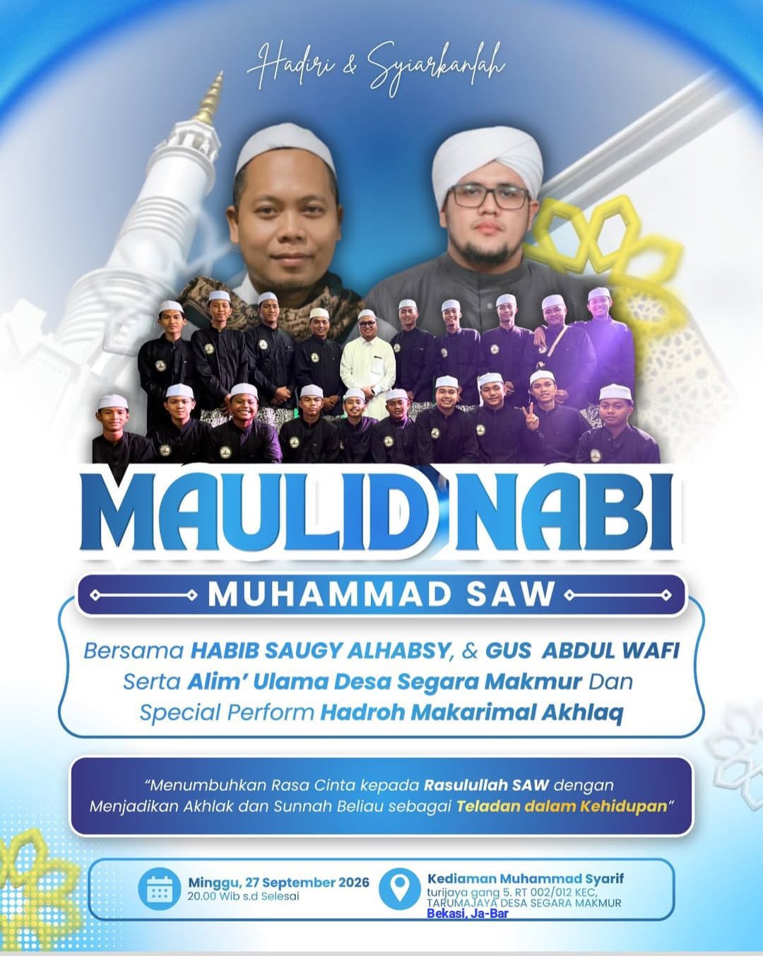 Maulid Nabi SAW, Habib Saugy Alhabsy dkk. – TARUMAJAYA DESA SEGARA MAKMUR Bekasi…
