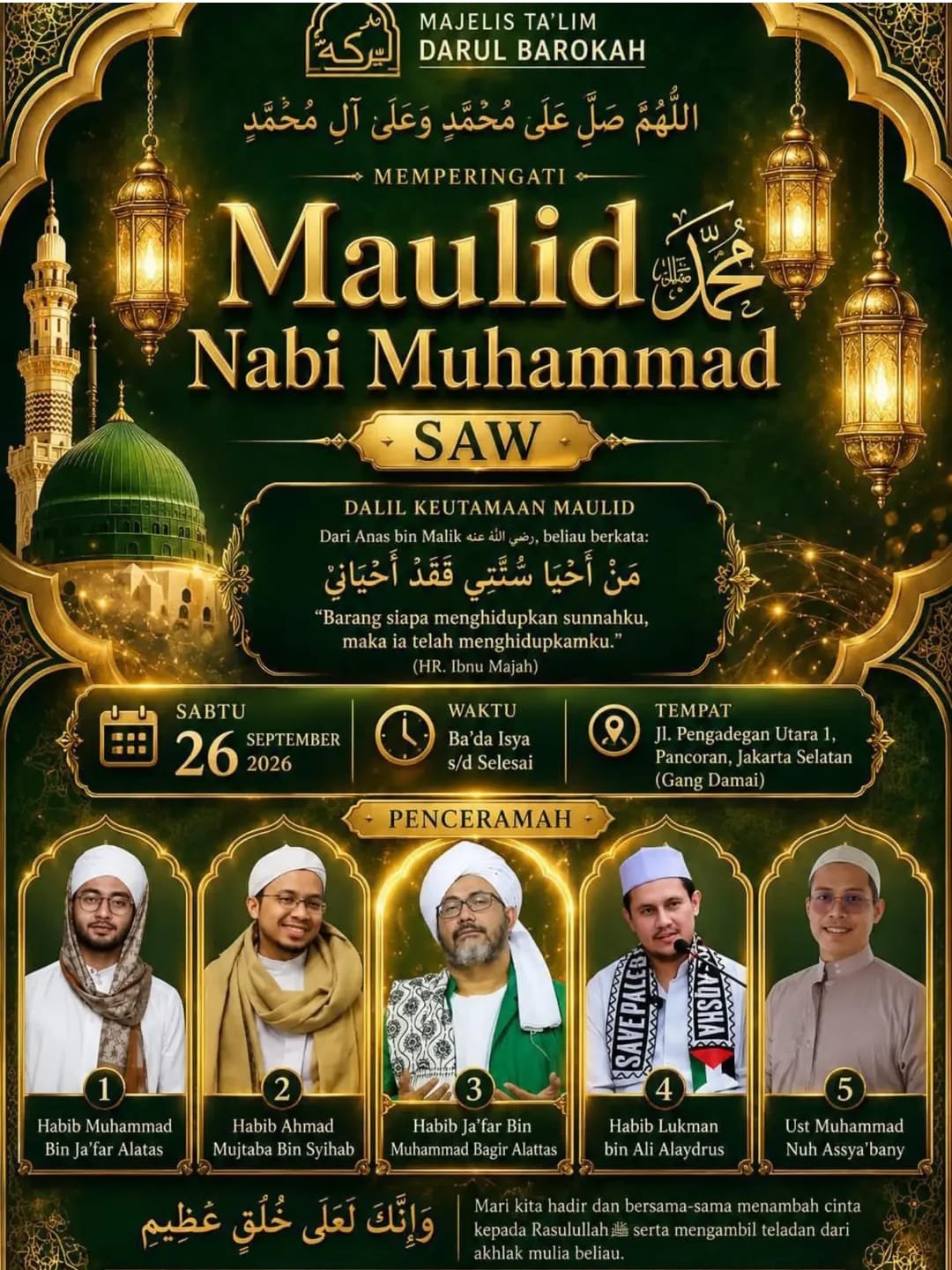 Maulid Nabi SAW, Habib Muhammad Bin Jafar Alatas dkk. – Pancoran, Jakarta Selatan…