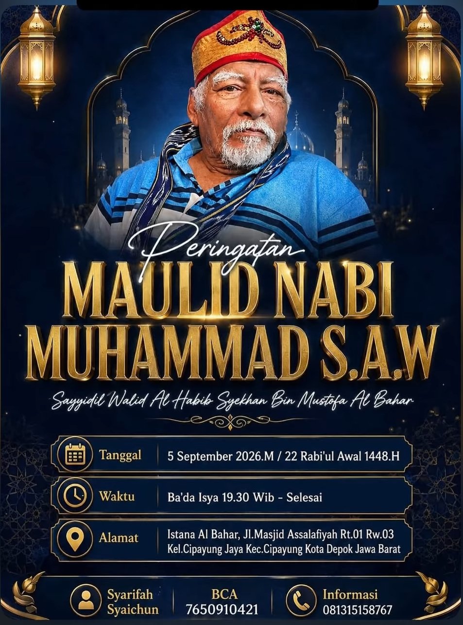 Maulid Nabi SAW S.A.W bersama Sayyidil Walid Al Habib Syekhan Bin Mustofa Al Bahar,…
