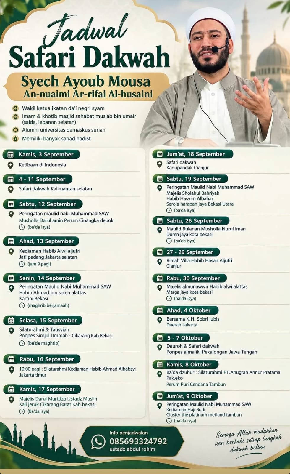 Safari Dakwah Syech Ayoub Mousa An-nuaimi Ar-rifai Al-husaini, Syech Ayoub Mousa…