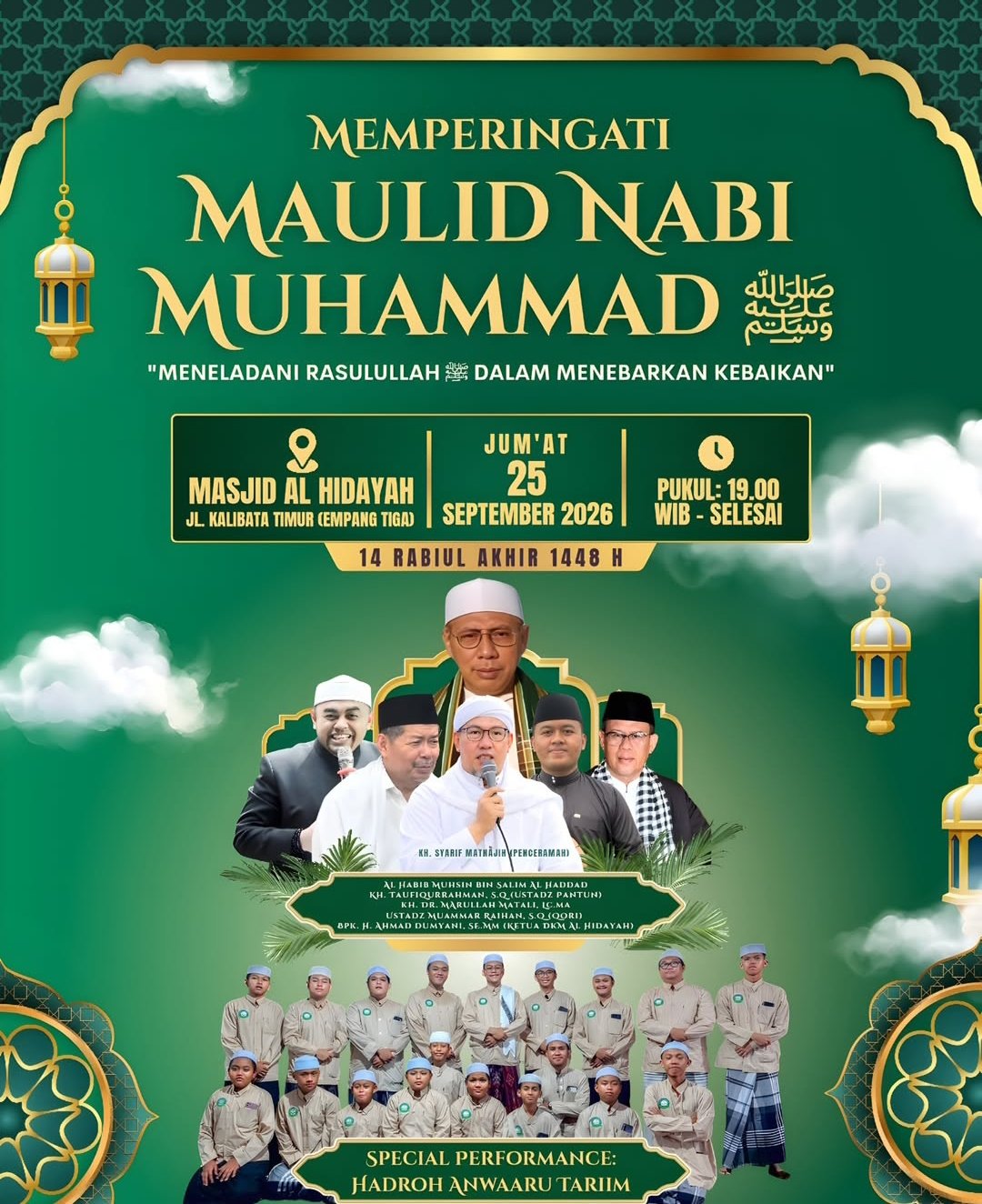 Memperingati Maulid Nabi SAW, KH. Syarif Mathajih dkk. – Jl. Kalibata Timur (Empang…