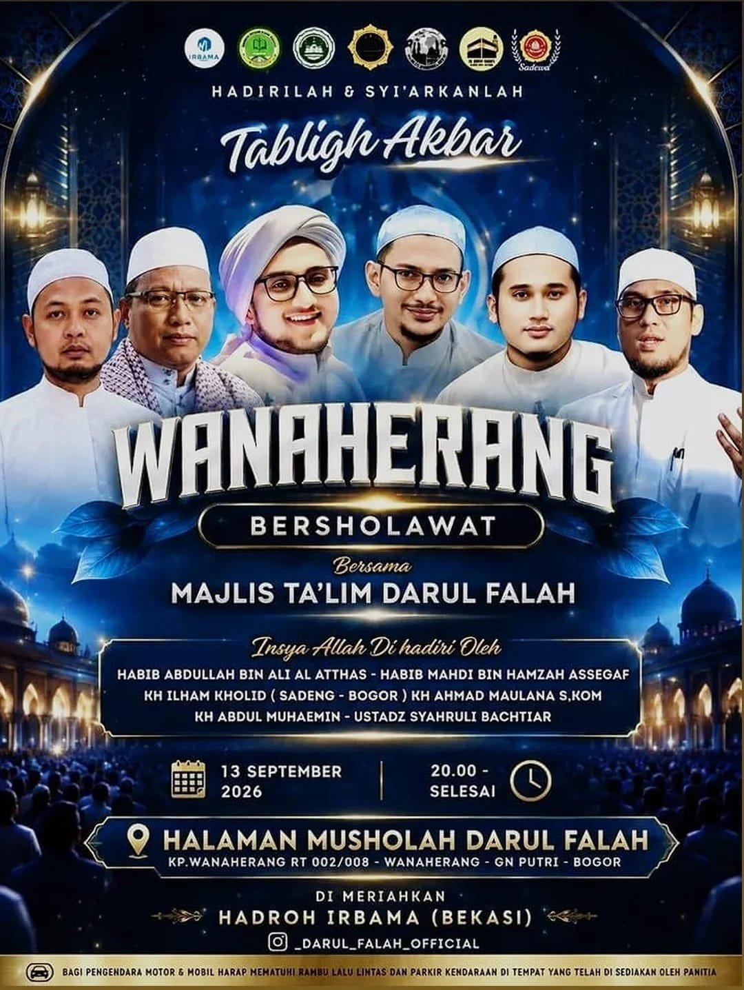 Tabligh Akbar Wanaherang Bersholawat, Habib Abdullah bin Ali Al Atthas dkk. – Bogor…