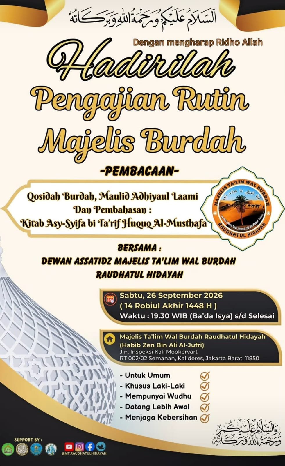 Pengajian Rutin Majelis Burdah, Dewan Assatidz Majelis Ta’lim Wal Burdah Raudhatul…