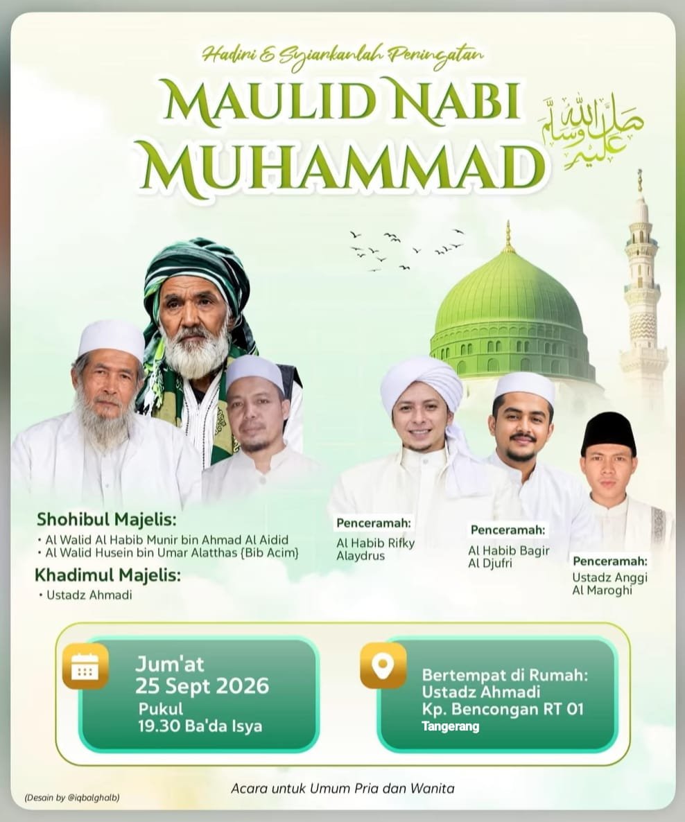 Maulid Nabi SAW, Al Habib Rifky Alaydrus dkk. – Tangerang (25-09-2026)