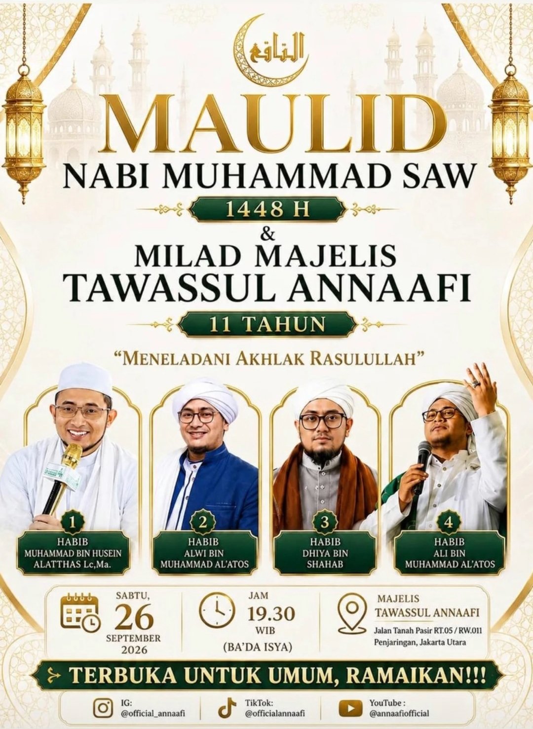 Maulid Nabi SAW 1448 H & Milad Majelis Tawassul Annaafi 11 Tahun, Habib Muhammad bin…