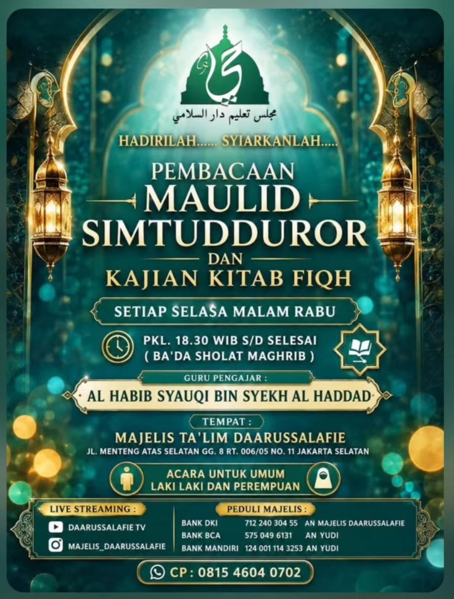 Pembacaan Maulid Simtudduror dan Majelis Ilmu Kitab Fiqh, Al Habib Syauqi bin Syekh Al…
