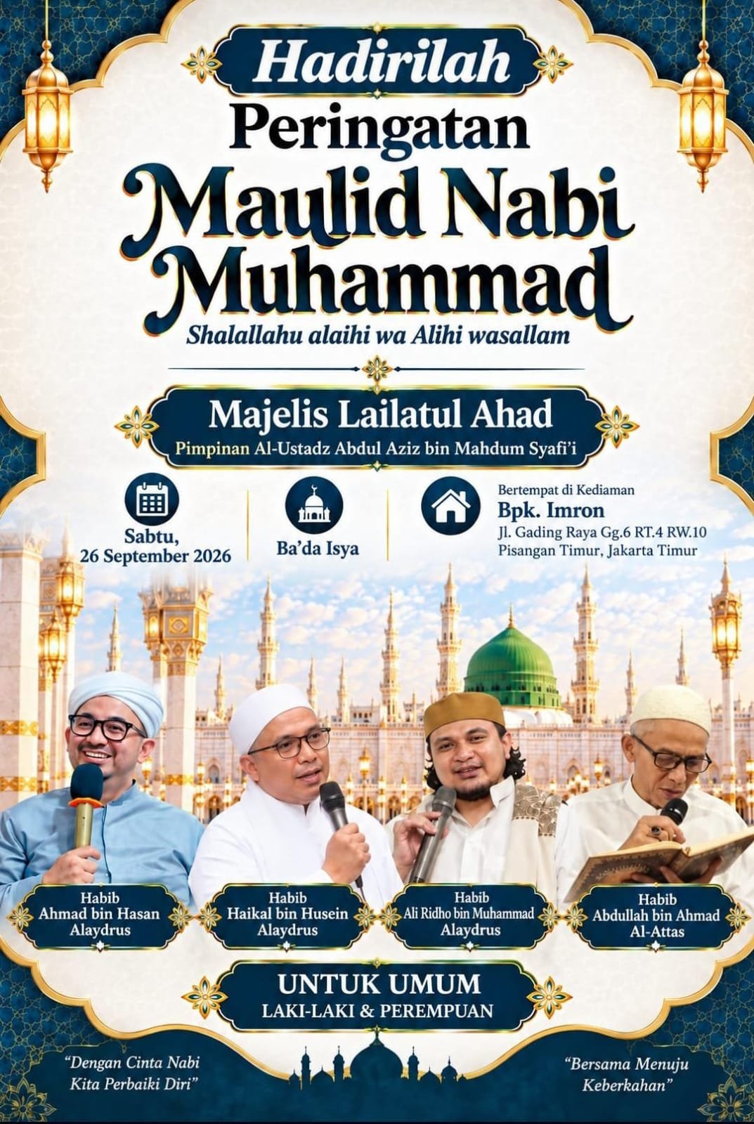 Maulid Nabi SAW Shalallahu alaihi wa Alihi wasallam, Habib Ahmad bin Hasan Alaydrus…