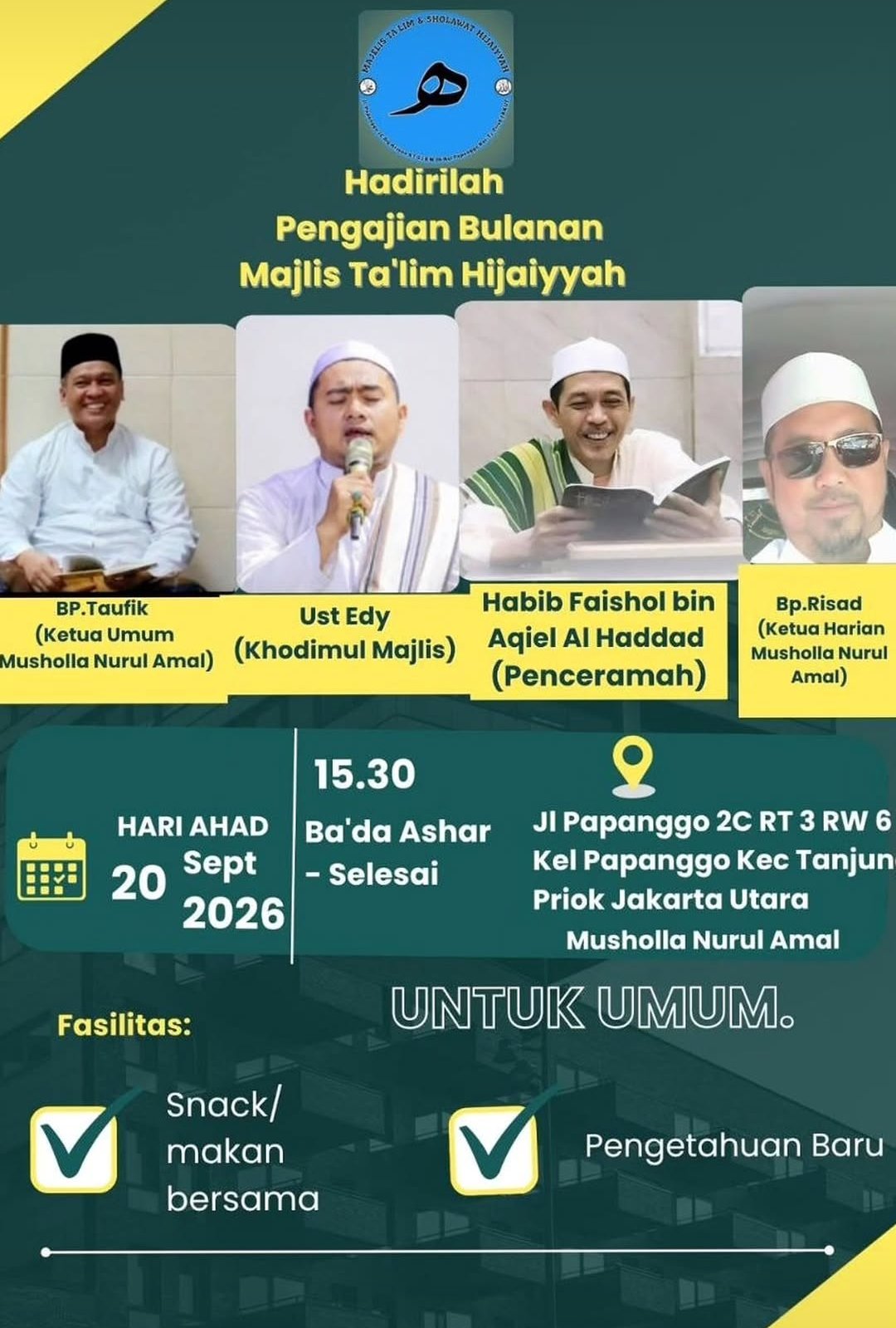 Pengajian Bulanan Majlis Ta’lim Hijaiyyah, Habib Faishol bin Aqiel Al Haddad – Kec….