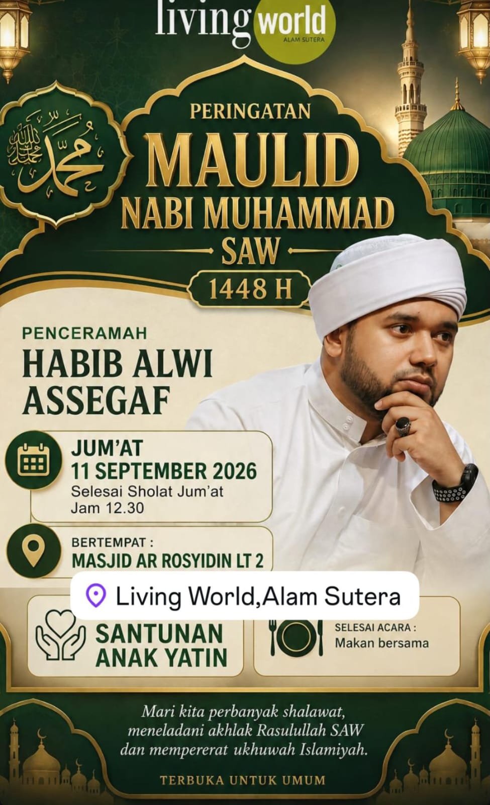 Maulid Nabi SAW 1448 H, Habib Alwi Assegaf – Alam Sutera (11-09-2026)