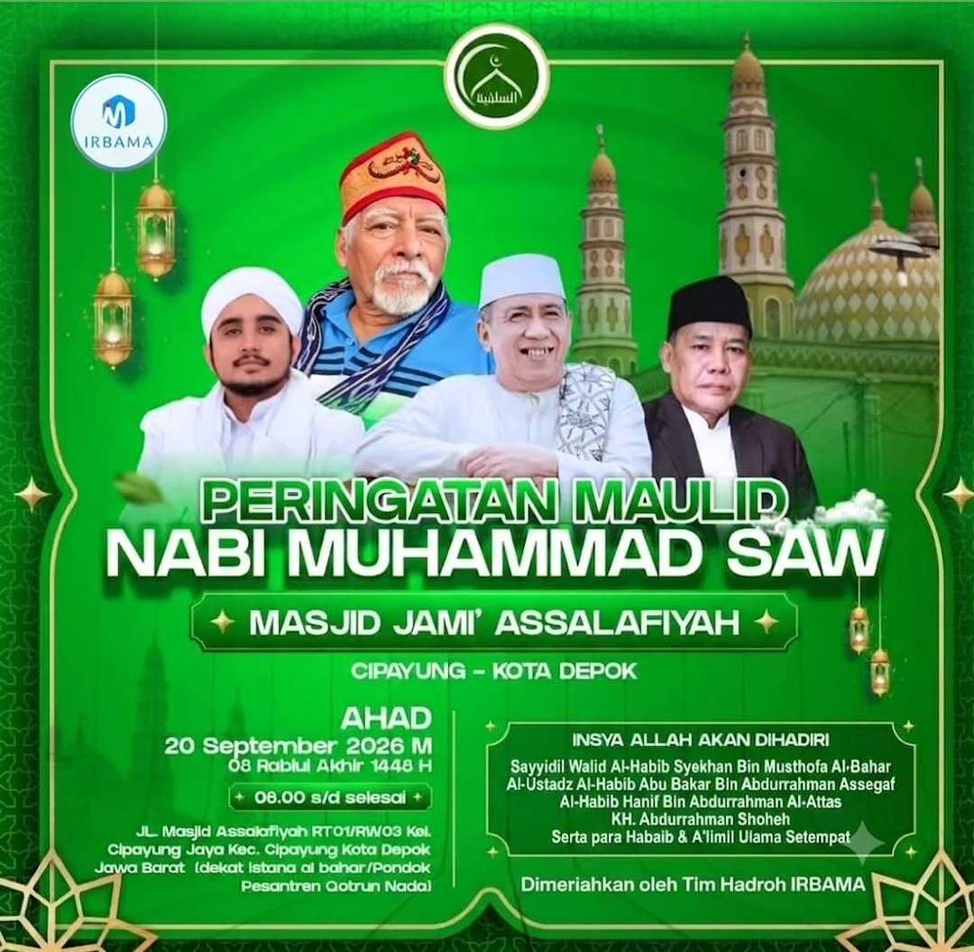 Maulid Nabi SAW, Sayyidil Walid Al-Habib Syekhan Bin Musthofa Al-Bahar dkk. – Masjid…