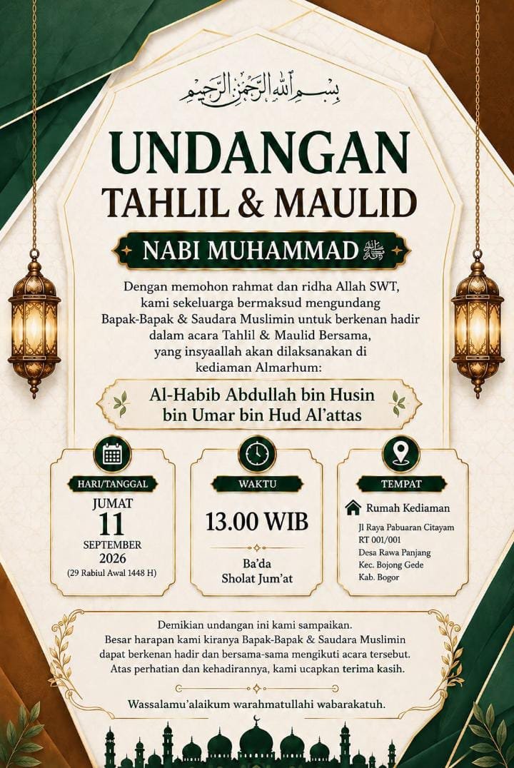 Tahlil & Maulid Nabi SAW serta Haul Al-Habib Abdullah bin Husin bin Umar bin Hud…