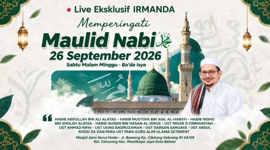 Memperingati Maulid Nabi SAW, Habib Abdullah bin Ali Alatas dkk. – Kota Bekasi…