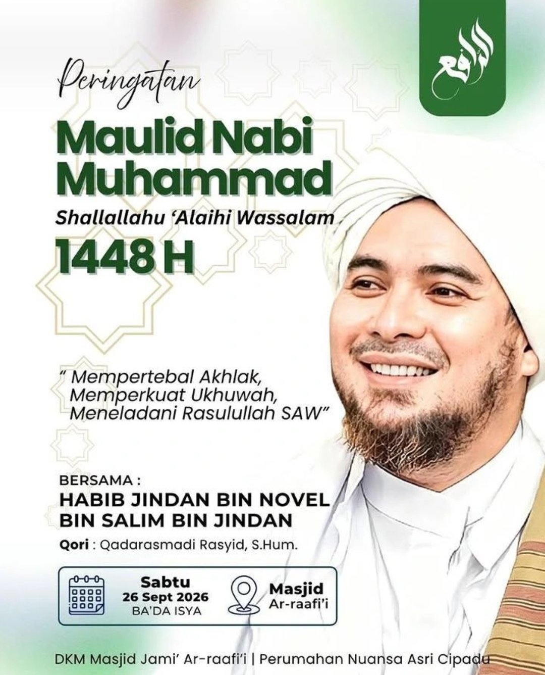 Maulid Nabi SAW Shallallahu ‘Alaihi Wassalam 1448 H, Habib Jindan bin Novel bin Salim…