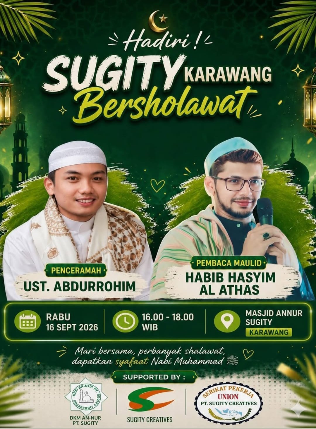 Sugity Karawang Bersholawat, Ust. Abdurrohim – Karawang (16-09-2026)