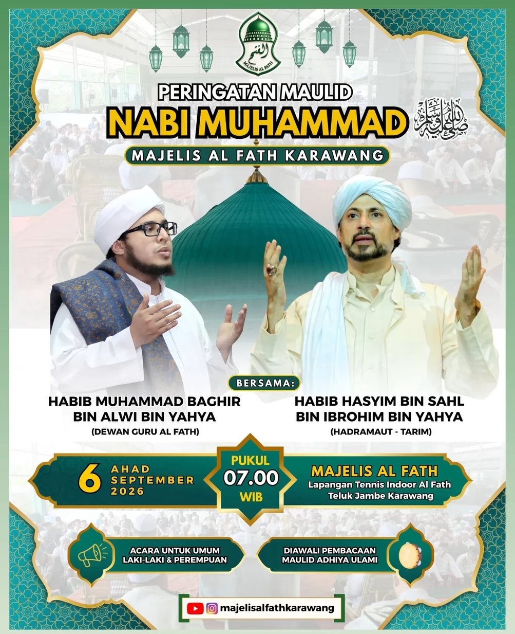 Maulid Nabi SAW Majelis Al Fath Karawang, Habib Muhammad Baghir bin Alwi bin Yahya dan…