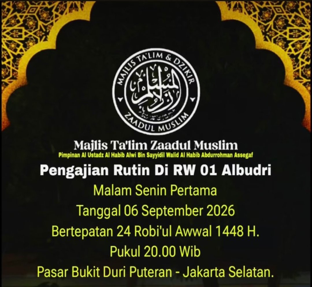 Pengajian Rutin Di RW 01 Albudri, Al Ustadz Al Habib Alwi Bin Sayyidil Walid Al Habib…