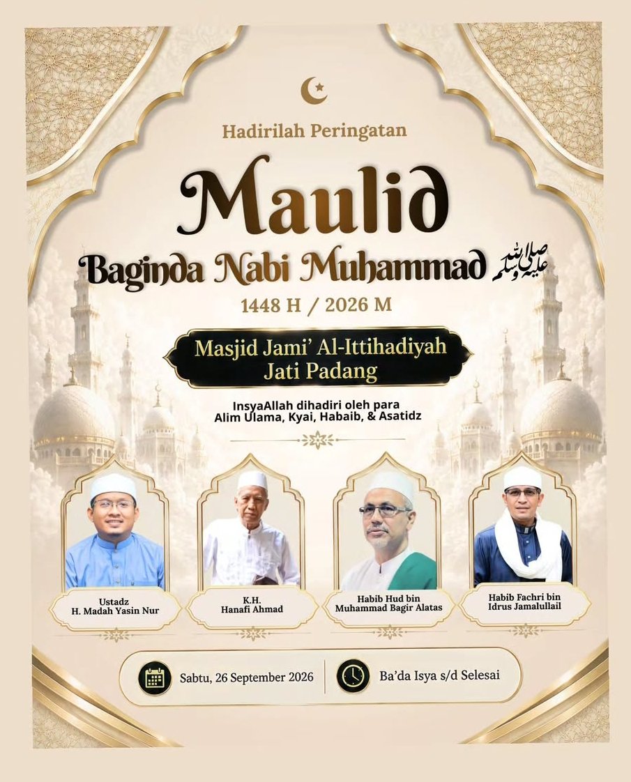 Peringatan Maulid Baginda Nabi Muhammad SAW 1448 H / 2026 M, Ustadz H. Madah Yasin Nur…