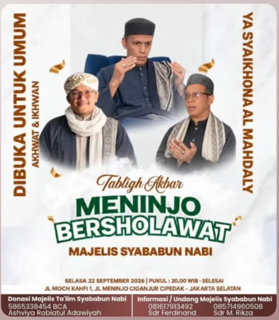 Tabligh Akbar Meninjo Bersholawat – Majelis Syababun Nabi – Cipedak, Jakarta Selatan…
