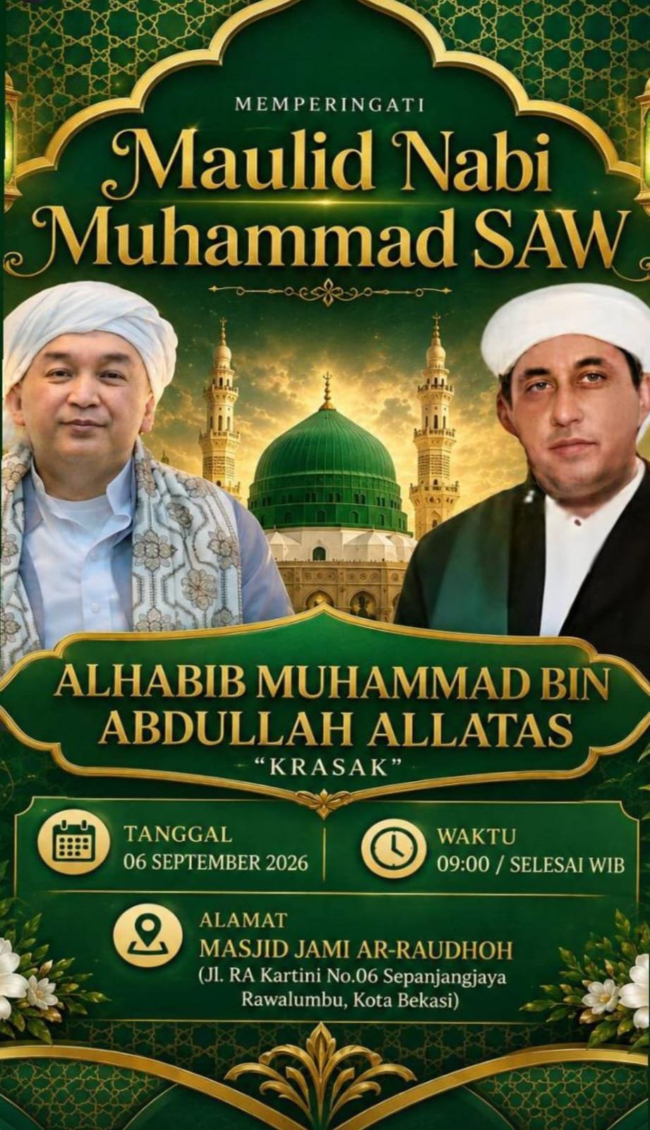 Memperingati Maulid Nabi SAW, Alhabib Muhammad bin Abdullah Allatas – Kota Bekasi…