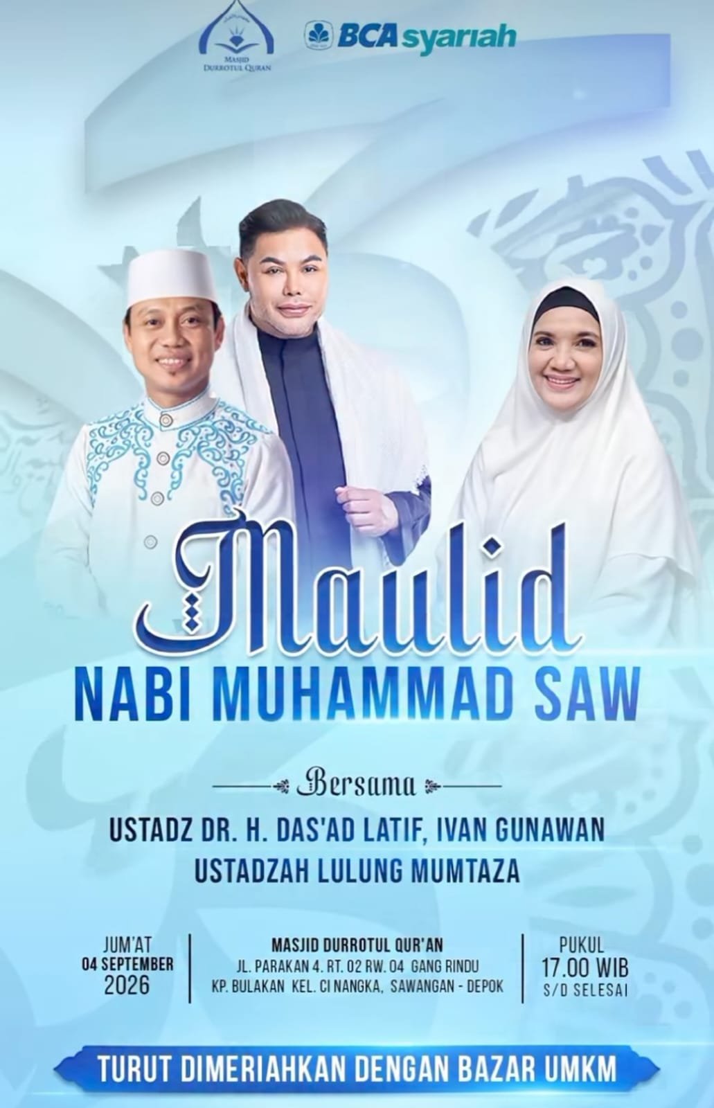 Maulid Nabi SAW, Ustadz DR. H. Dasad Latif dkk. – Depok (04-09-2026)