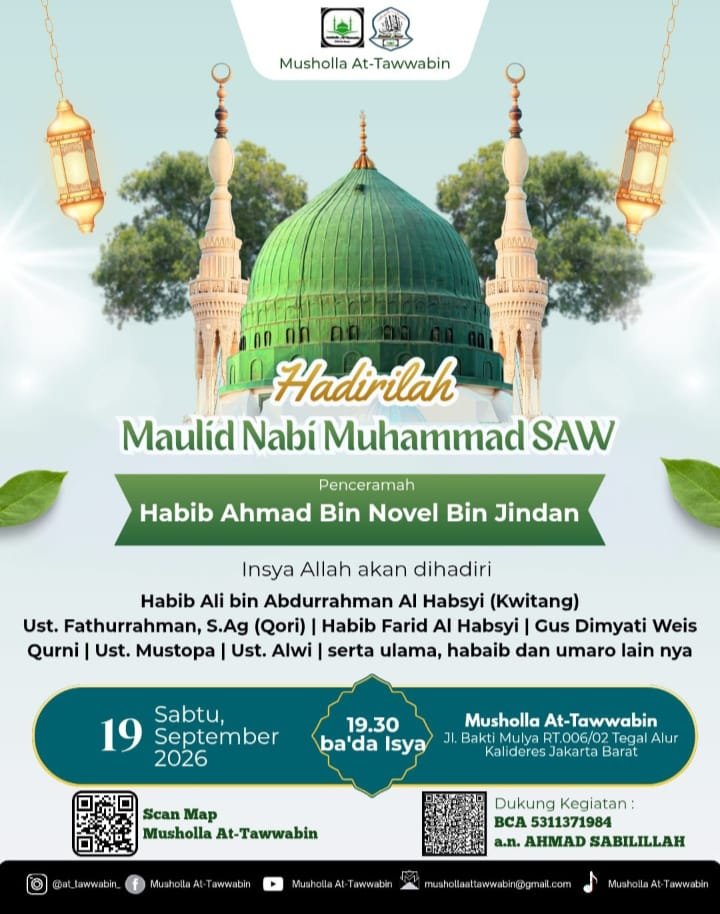 Maulid Nabi SAW, Habib Ahmad Bin Novel Bin Jindan – Kalideres, Jakarta Barat (19-09-2026)