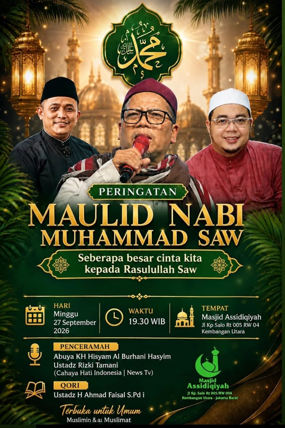 Maulid Nabi SAW, Abuya KH Hisyam Al Burhani Hasyim dkk. – Kembangan Utara (27-09-2026)