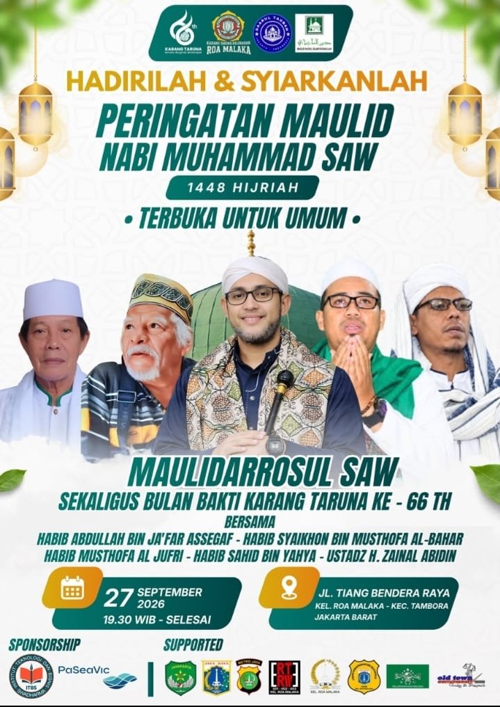 Maulid Nabi SAW, Habib Abdullah bin Ja’far Assegaf dkk. – Kel. Roa Malaka – Kec….
