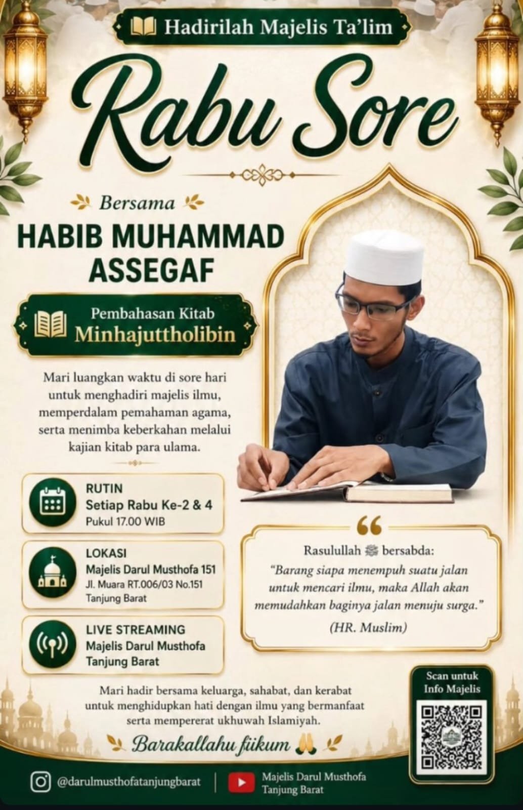 Majelis Ilmu Rabu Sore, Habib Muhammad Assegaf – Tanjung Barat (23-09-2026)