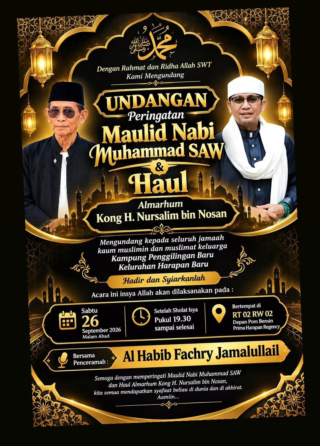 Maulid Nabi SAW & Haul Almarhum Kong H. Nursalim bin Nosan, Al Habib Fachry (26-09-2026)