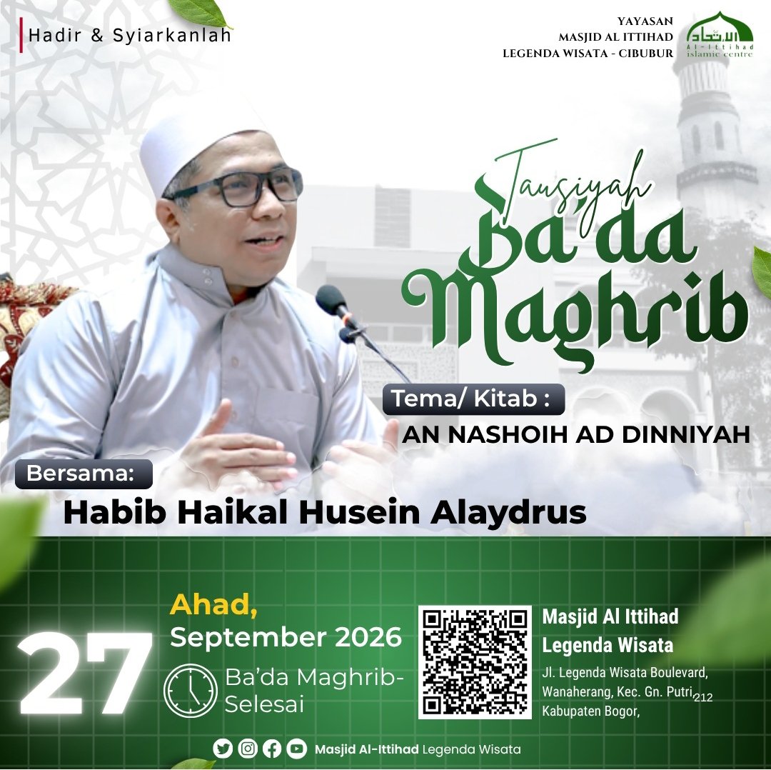 Tausiyah Ba’da Maghrib, Habib Haikal Husein Alaydrus – Kabupaten Bogor (27-09-2026)